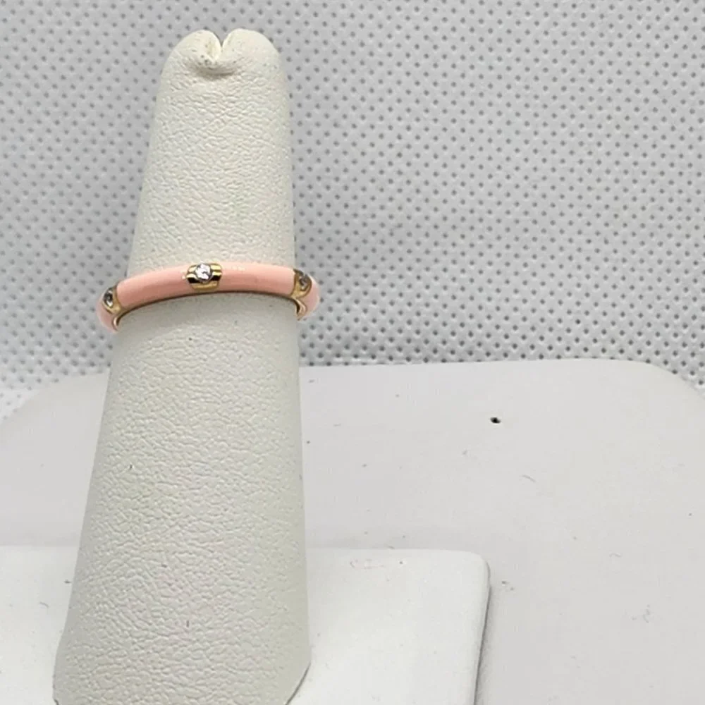 Brand New Sterling Silver 925 Light PINK Band / Ring - Picture 2 of 5